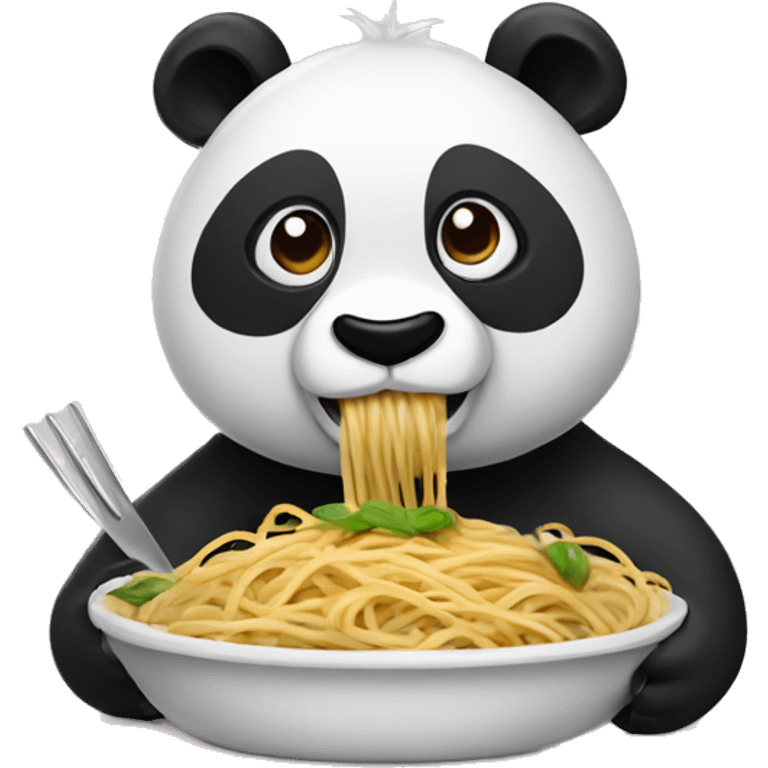 Panda eating spaghetti emoji