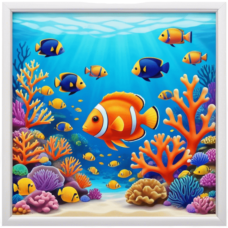 Great Barrier Reef Landmark Emoji – Featuring colorful coral formations and tropical fish. emoji