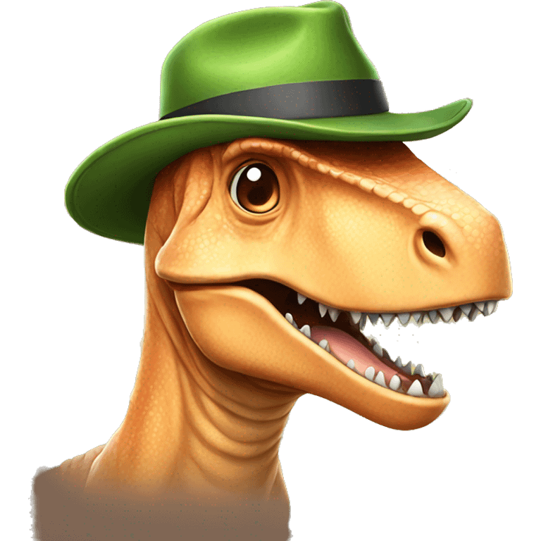 Dinosaur with hat emoji