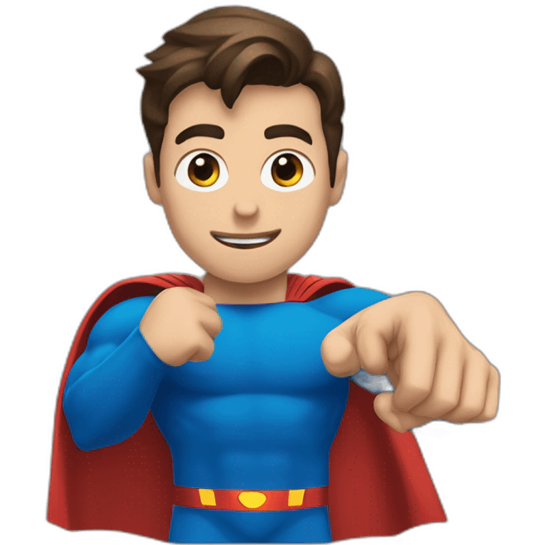 SUPERMAN stop with his hand emoji