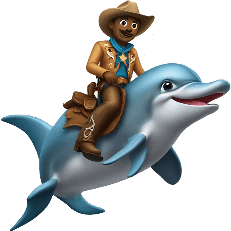 Cowboy on a dolphin emoji