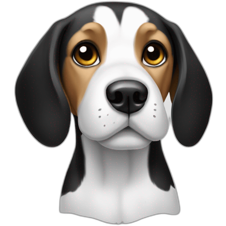 Black and white beagle emoji