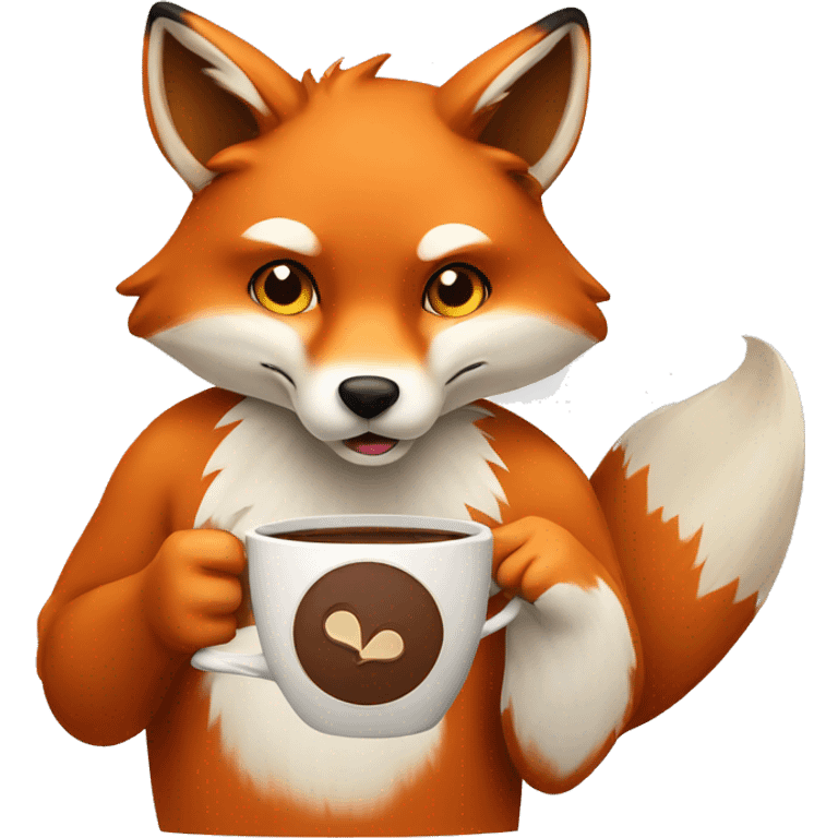 A fox with coffee cup emoji