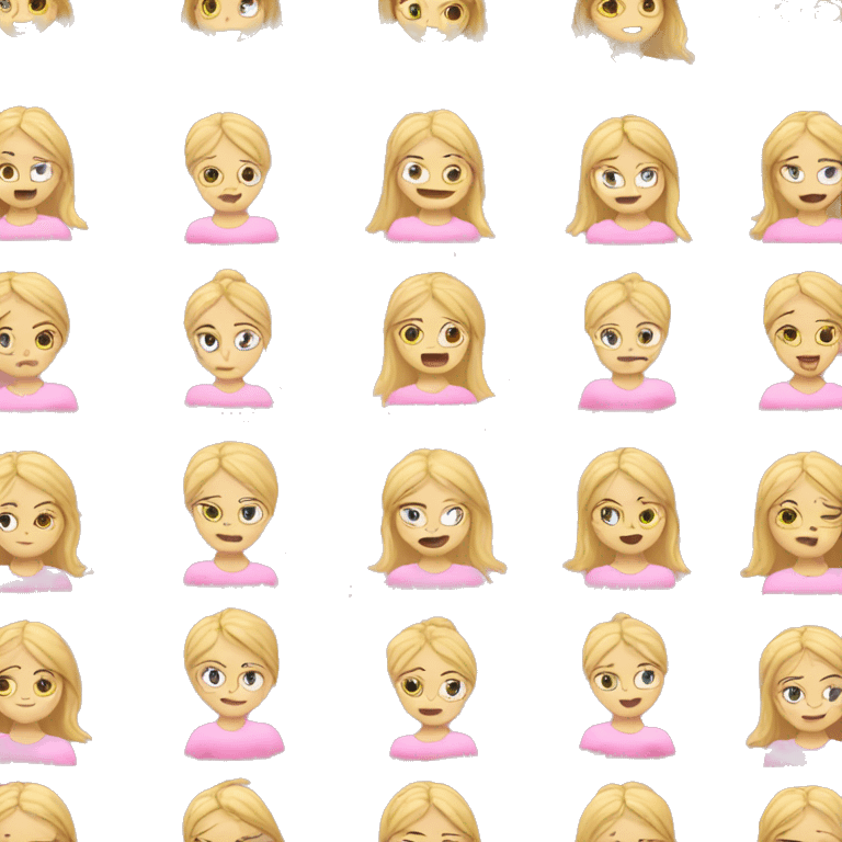 blonde yoga girl light pink clothes n emoji