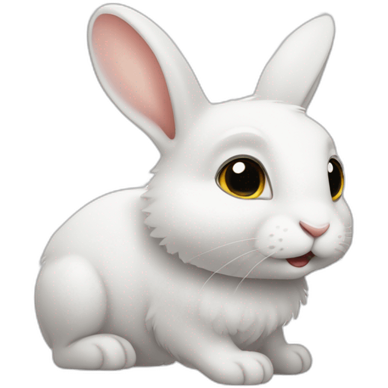 White cute rabbit from the cartoon secrets of pets emoji