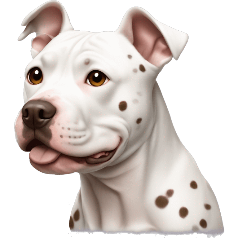 White pit bull with brown spots  emoji