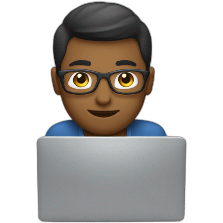 coder working at desktop workspace emoji