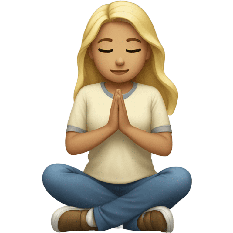 blonde girl praying  emoji