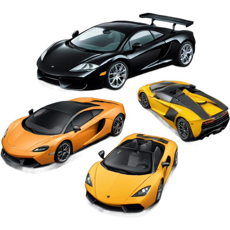 McLaren and Lamborghini with a Bugatti next to eachother  emoji