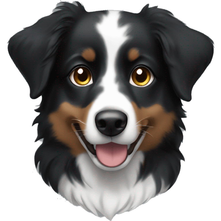 Small black australian shepherd dog with black muzzle emoji