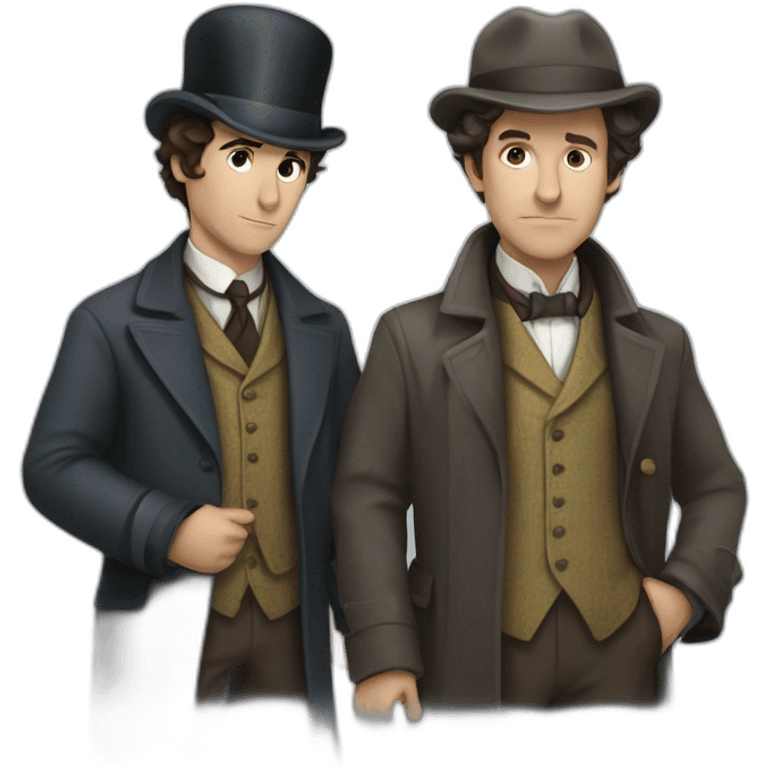 Sherlock Holmes and Watson emoji