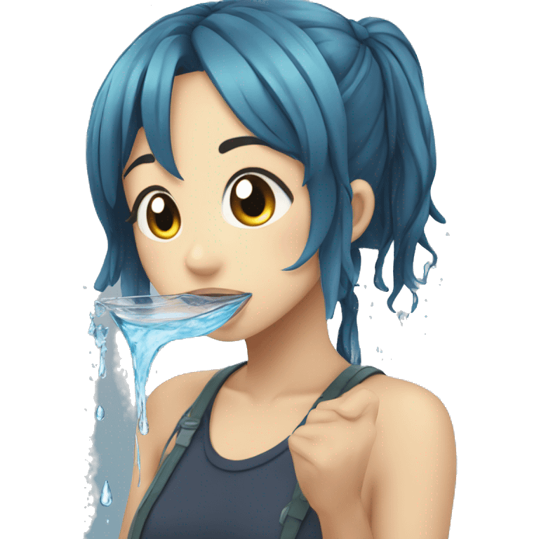 anime girl with water dripping out from her mouth  emoji