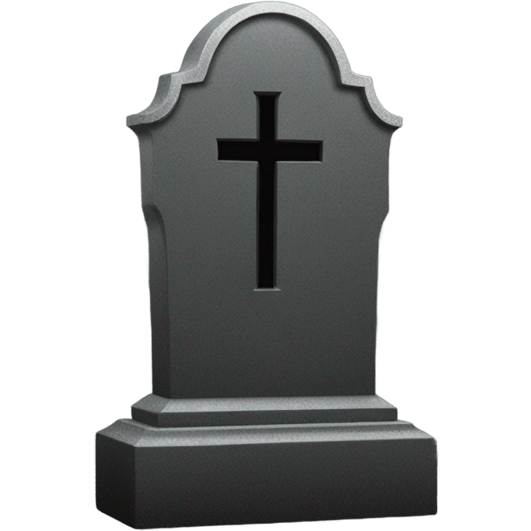 a black grave with the letters RIP on a silver  emoji