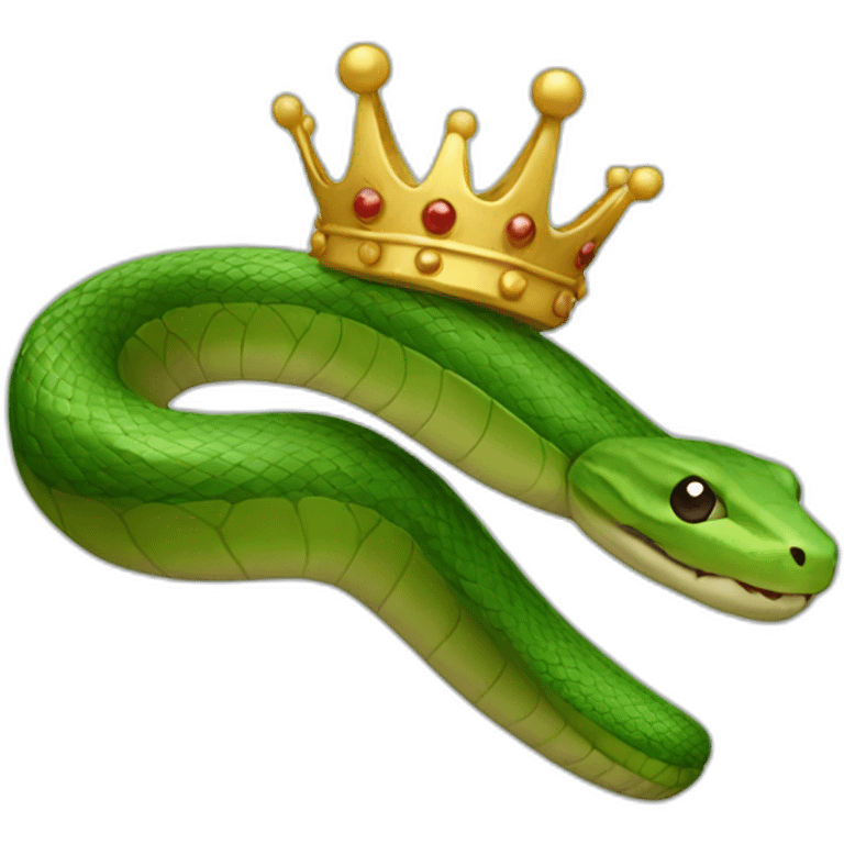 snake emoji with crown emoji