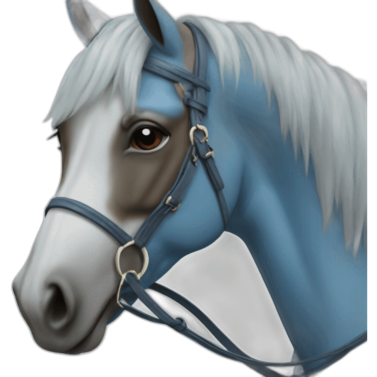 Cheval-bleu-et-blanc emoji