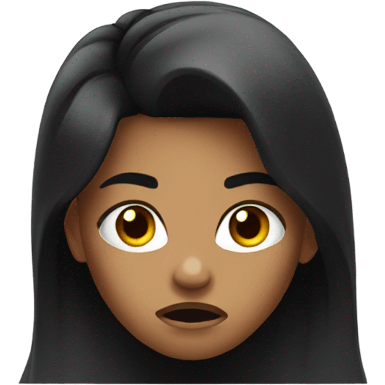 Angry girl hair black emoji