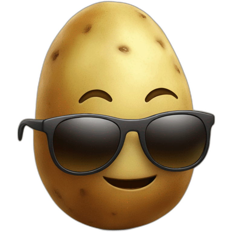 human-like potato walking with sunglasses emoji