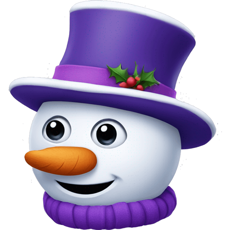 Snowman with purple hat emoji