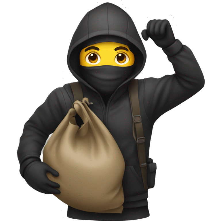 Robber holding bag sack emoji