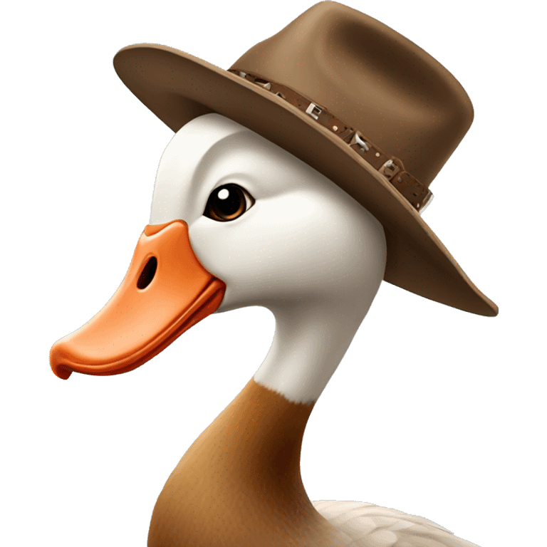 Goose with a cowboy hat emoji