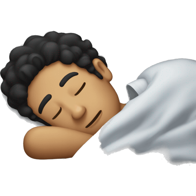 a guy with black hair who sleep emoji