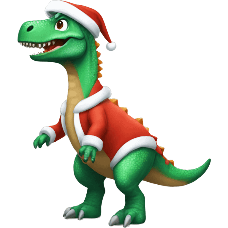 Dinosaur in Santa costume  emoji