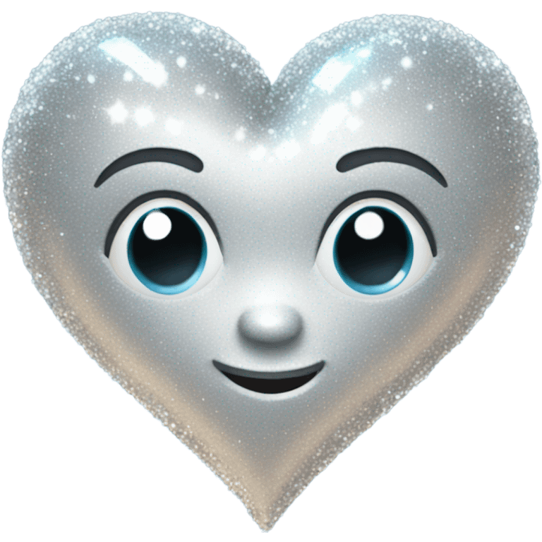 Silver sparkle heart emoji