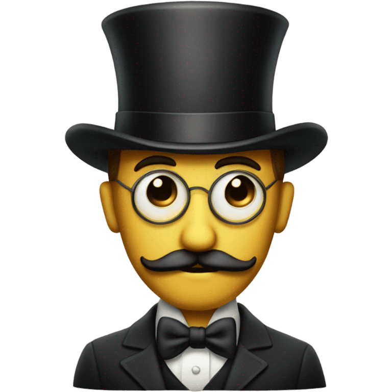 Fancy serious guy with a monocle and top hat and mustache emoji