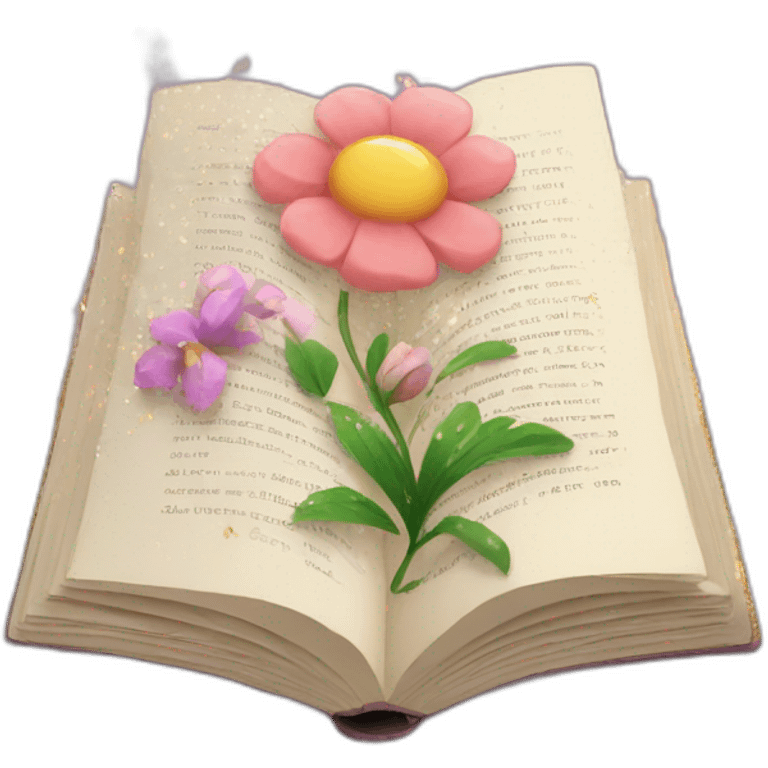 open book with flowers and glitter  emoji