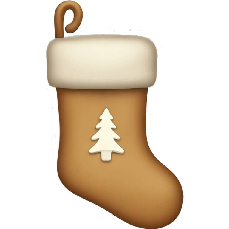 Tan Christmas stocking  emoji