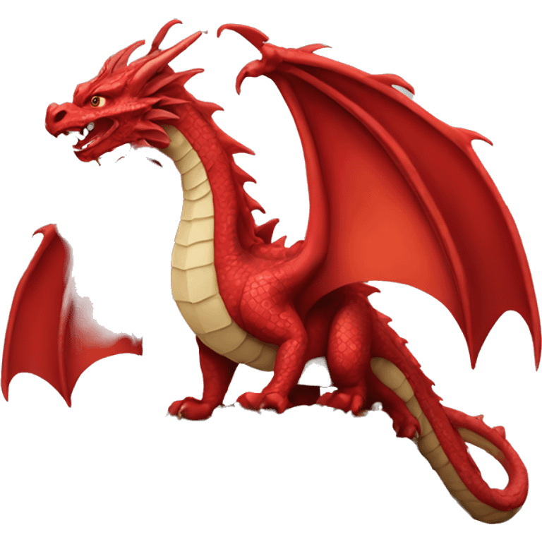 Red dragon with mountain emoji