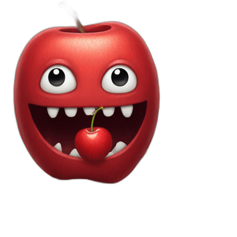 monster eating cherry emoji