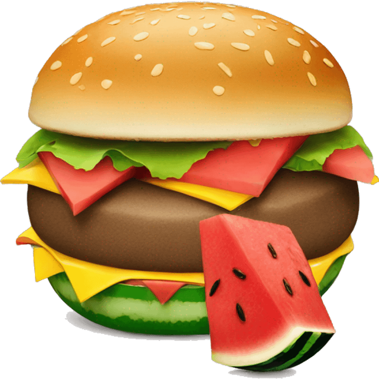 Burger and watermelon  emoji