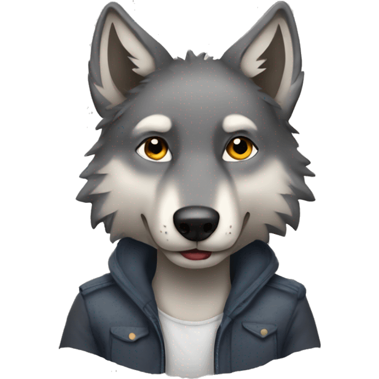 Wolf in love emoji