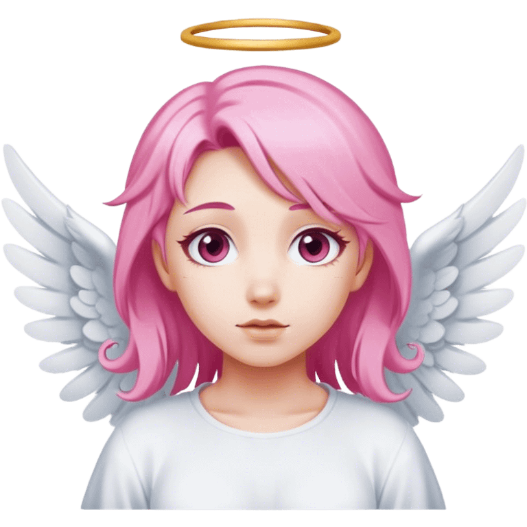 pink hair angel with White wing emoji