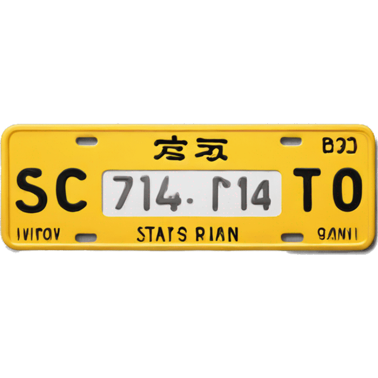 yellow license plate text naruto emoji