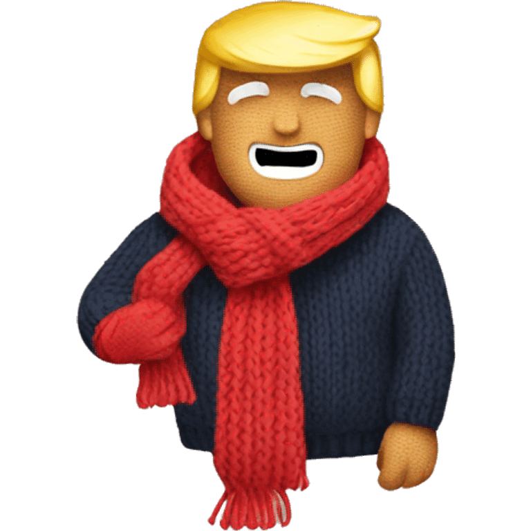 Trump knitting a scarf emoji