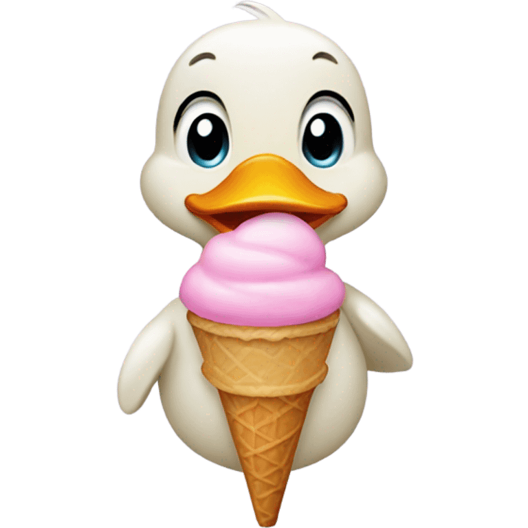 Duck with ice cream emoji