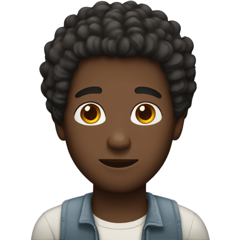 Black guy with short curly hair emoji