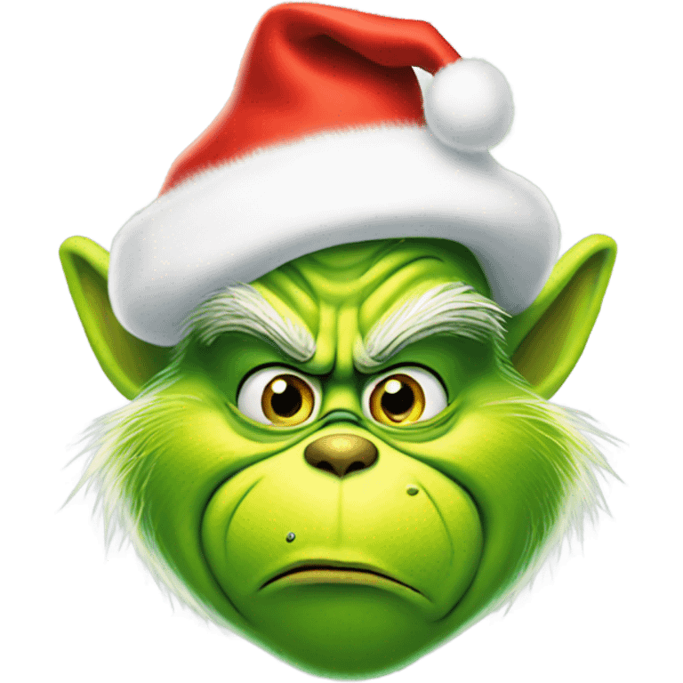 The grinch in Santa hat emoji