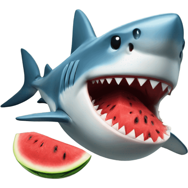 Shark eating watermelon emoji