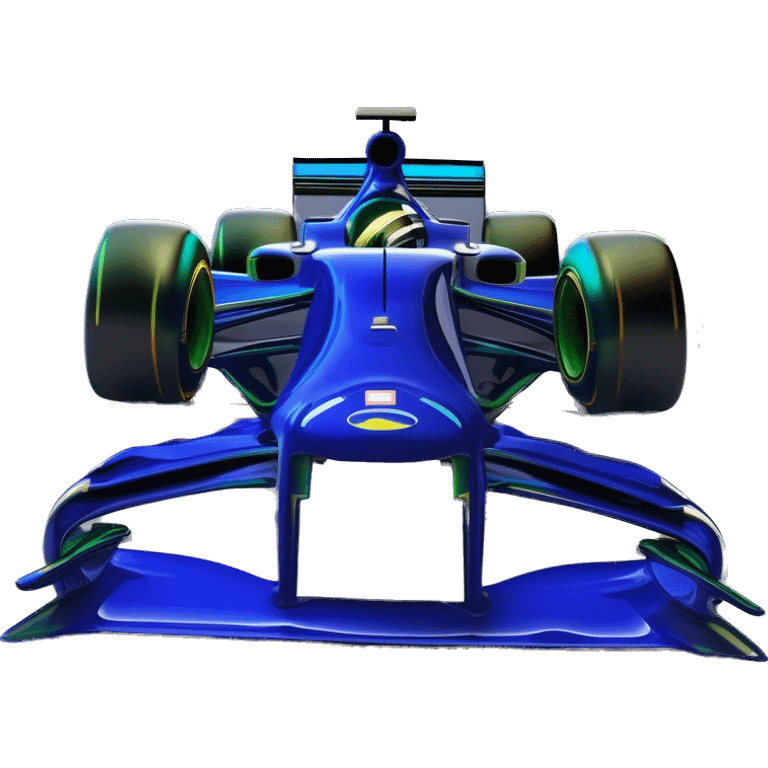 F1 royal blue car wjth water green details emoji