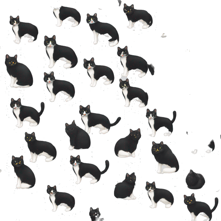 Tuxedo Cat Full Body emoji