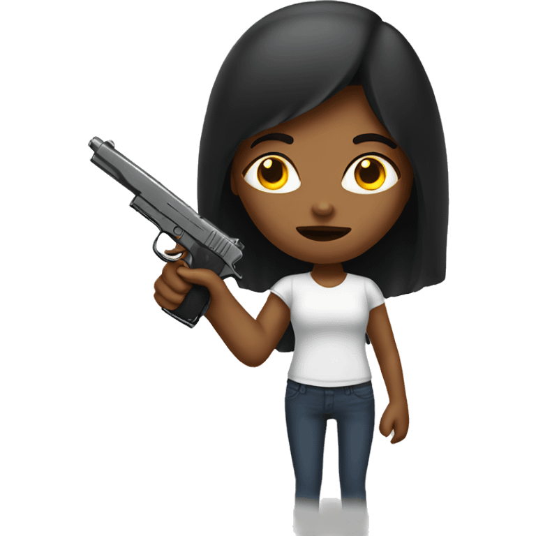 Girl with fake gun emoji