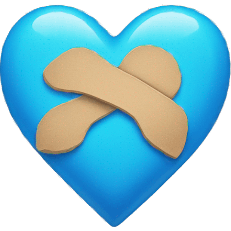 blue heart with bandaid emoji