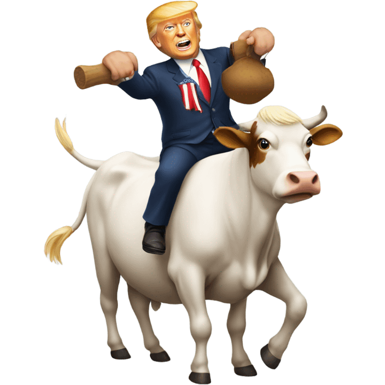 trump riding a cow emoji