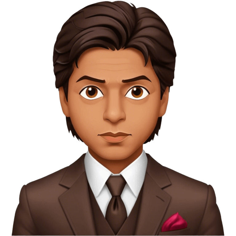 Cinematic Realistic portrait of Shah Rukh Khan, portrayed as a charismatic film star with expressive features and stylish contemporary attire, rendered in rich, dynamic lighting that captures his magnetic presence emoji