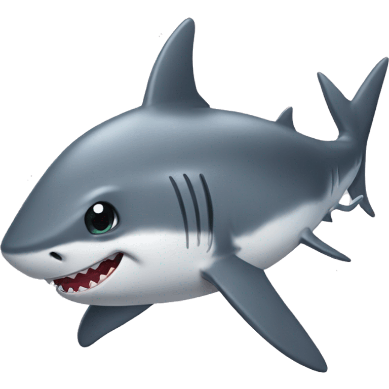 a baby angry white shark emoji