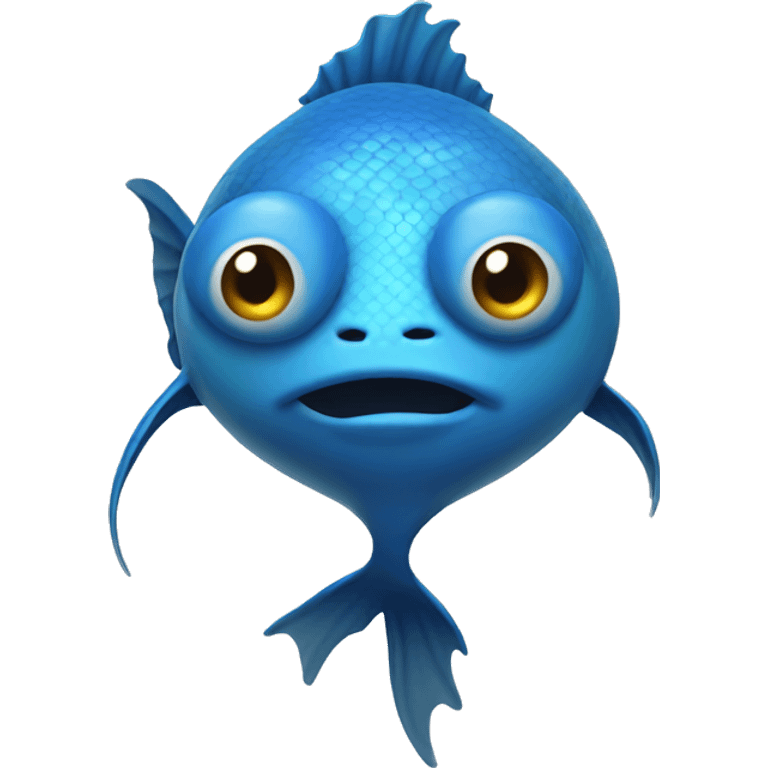 blue fish with human legs emoji