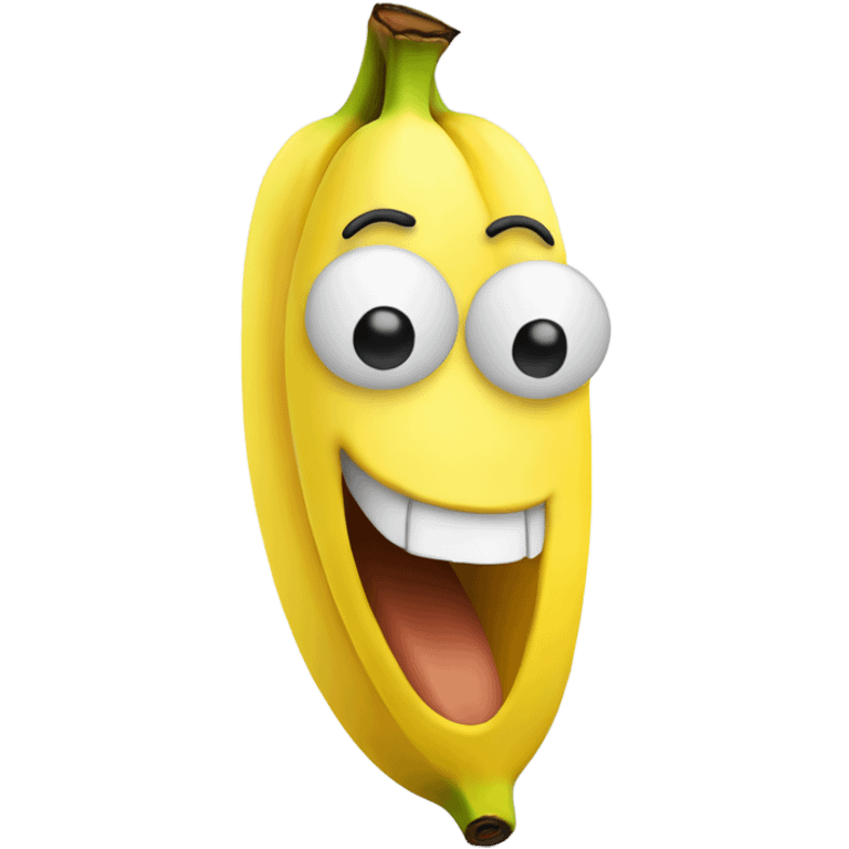 a banana  with a face emoji